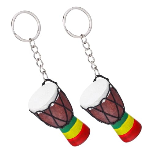 GARIOUANS 2 Stück Afrikanischer Trommel Schlüsselanhänger Modisches Musikinstrument Anhänger Vielseitiger Deko charme für Rucksack Tasche und Schlüssel Langlebig mit Hochwertiger von GARIOUANS
