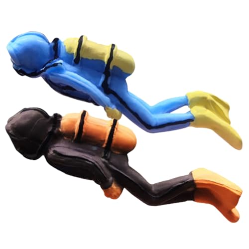 GARIOUANS 2 Stück Aquarium Taucher Figur aus Langlebigem Harz Leichte Miniaturen für Fischbecken Dekoration Detailreiche Unterwasser Abenteuer Modelle in Blau und Braun Schadstofffrei und GARIOUANS 2 Stück Aquarium Taucher Figur aus Langlebigem Harz Leichte Miniaturen für Fischbecken Dekoration Detailreiche Unterwasser Abenteuer Modelle in Blau und Braun Schadstofffrei und von GARIOUANS
