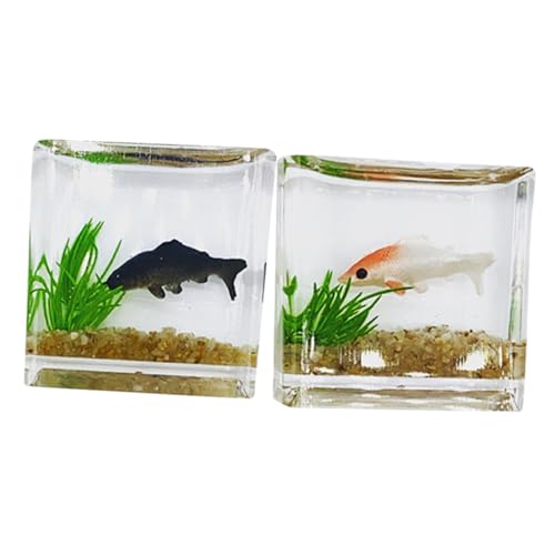 GARIOUANS 2 Stück Aquarium mit Dekorative Koi Fisch Tanks für Puppenhaus und Miniaturlandschaften für Kleine Dekorationen Zufällige Farben Handgefertigte Details Zufällige GARIOUANS 2 Stück Aquarium mit Dekorative Koi Fisch Tanks für Puppenhaus und Miniaturlandschaften für Kleine Dekorationen Zufällige Farben Handgefertigte Details Zufällige von GARIOUANS