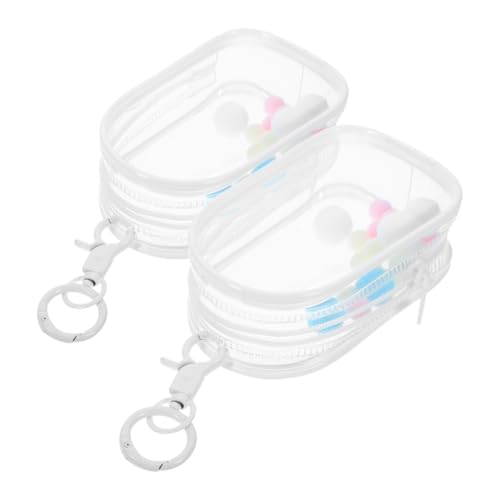 GARIOUANS 2 Stück Babytasche Zeigen Vitrine für Figuren Puppe Ausstellungstasche Schlüsselanhänger-Puppenvitrine Tragbare Aufbewahrungstasche für Puppen hängende Puppentasche PVC Transparent von GARIOUANS