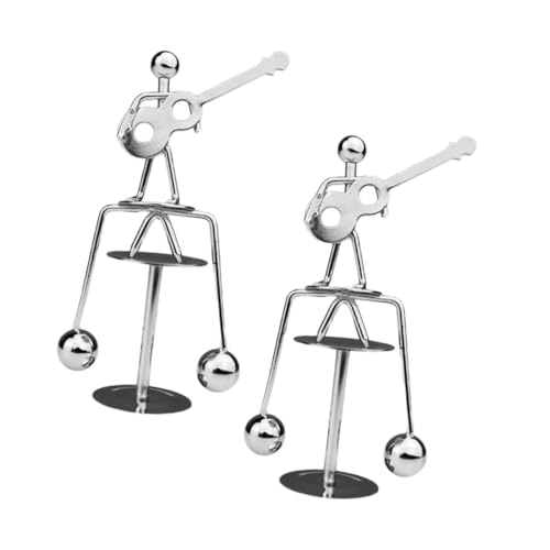 GARIOUANS 2 Stück Balance Gitarre und Mann Statue aus Kreatives Balance Ornament für Zuhause Büro Hotel Dekoratives Physik Balancierspielzeug im Geschenkidee von GARIOUANS