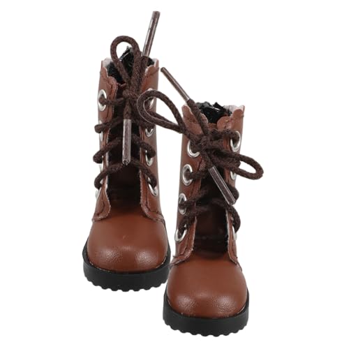 GARIOUANS 2 Stück Bjd Puppenschuhe High Top Stiefel Miniatur Strapazierfähige Niedliche Braun Boots für Gelenkpuppen für Puppenkleidung Fotografie und Spielspaß von GARIOUANS
