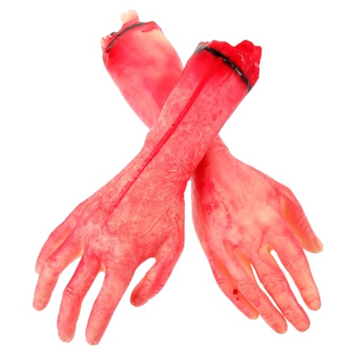 GARIOUANS 2 Stück Blutige Hand Ornamente Blutige Gruselige Requisite Für Halloween Opfer Abgetrennte Hände Party Menschlicher Streich Halloween Körperteile Requisiten Arm von GARIOUANS