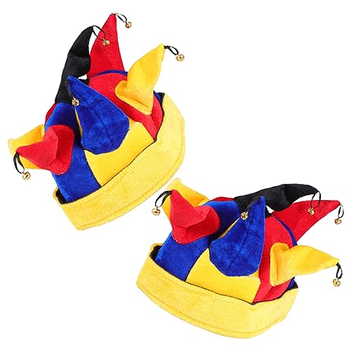 GARIOUANS 2 Stück Clownhut mit Glocken Lustiger Clown Kostüm Hut für Karneval und Festivals Polygonaler Clown Cosplay Hut für Erwachsene und Perfektes Accessoire für Feiern und Partys GARIOUANS 2 Stück Clownhut mit Glocken Lustiger Clown Kostüm Hut für Karneval und Festivals Polygonaler Clown Cosplay Hut für Erwachsene und Perfektes Accessoire für Feiern und Partys von GARIOUANS