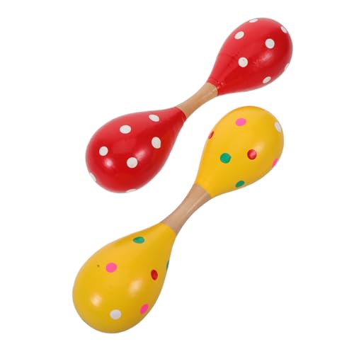 GARIOUANS 2 Stück Doppelseitige Holz-Maracas für Junge Mädchen Leichte Rasseln mit Glattem Design Handliche Rhythmus-Instrumente für Frühe Musikförderung und Hörsensitivitätstraining von GARIOUANS