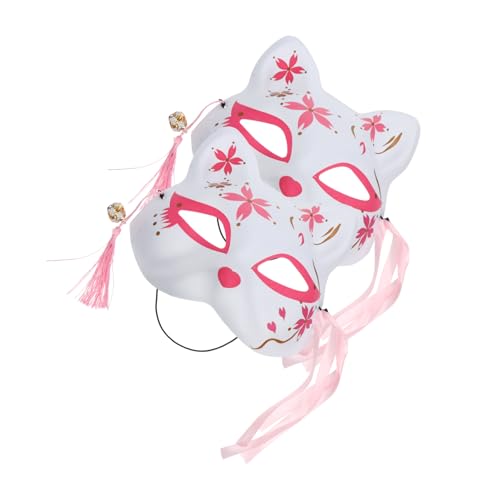 GARIOUANS 2 Stück Halloween Fox Maske Sakura Design Cosplay Party Kostüm Halbmaske für Erwachsene und Frauen Kreative Sichere Leichte Maskerade für Maskenball und Fasching GARIOUANS 2 Stück Halloween Fox Maske Sakura Design Cosplay Party Kostüm Halbmaske für Erwachsene und Frauen Kreative Sichere Leichte Maskerade für Maskenball und Fasching von GARIOUANS