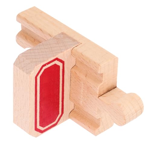 GARIOUANS 2 Stück Holzspielzeug Eisenbahngleis Stop Track für Kreative Spielszene Kompatibel mit Holz Zugstrecken Fördert Fantasie und Motorikfähigkeiten bei Kindern von GARIOUANS