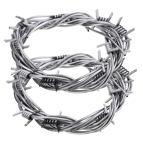 GARIOUANS 2 Stück Imitation Stacheldraht Deko für Halloween Realistische Barbed Wires für Gruselige Partys für Spukhäuser und Außenbereich von GARIOUANS