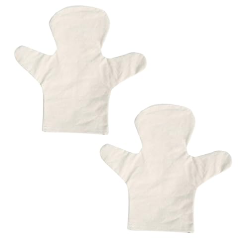 GARIOUANS 2 Stück Kindergarten DIY Fingerpuppen Materialset Weiße Baumwoll Handpuppen Kreatives Bastelset für Bemalen und Gestalten für Geschichten und Spielspaß von GARIOUANS