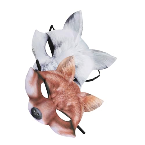 GARIOUANS 2 Stück Leichte EVA Fuchs Halbgesichtsmaske für Halloween Karneval Cosplay mit Flexiblem Band Wiederverwendbar Komfortabel für Party und Maskerade GARIOUANS 2 Stück Leichte EVA Fuchs Halbgesichtsmaske für Halloween Karneval Cosplay mit Flexiblem Band Wiederverwendbar Komfortabel für Party und Maskerade von GARIOUANS