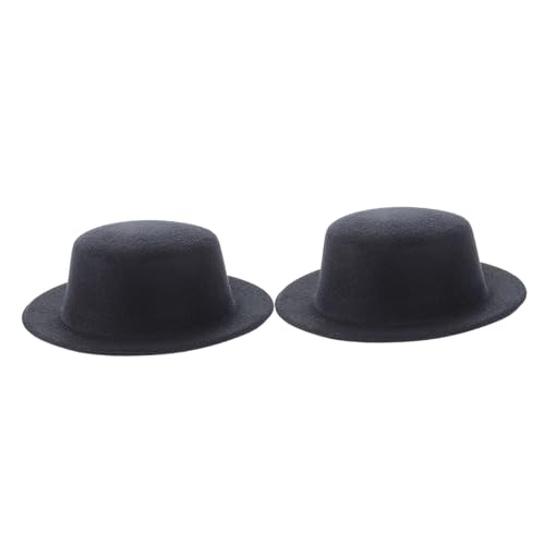GARIOUANS 2 Stück Mini Hut Haarnadeln DIY Handmade Homburg Haarschmuck für Kreative Haaraccessoires und Dekorationen Schwarz von GARIOUANS