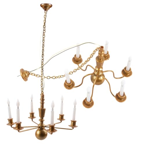 GARIOUANS 2 Stück Miniatur Deckenlampen Gold Warmweiß Micro Landschaft Beleuchtung Mini Haus Sandtisch Modell Beleuchtung für Miniatur Szene und GARIOUANS 2 Stück Miniatur Deckenlampen Gold Warmweiß Micro Landschaft Beleuchtung Mini Haus Sandtisch Modell Beleuchtung für Miniatur Szene und von GARIOUANS