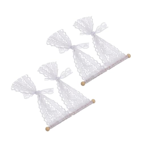 GARIOUANS 2 Stück Miniatur Fenster Vorhang Teilig Realistische Puppenhaus Gardinen Vielseitige Miniatur Dekoration für Puppenhaus Szenen und Modellbau von GARIOUANS