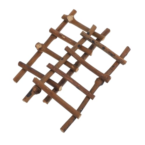 GARIOUANS 2 Stück Miniatur Rattan Leiter Teiliges Natürliche Dekoration für Mikro Landschaft Stabiles Gartenzubehör Leicht und Tragbar für Puppenhaus DIY Basteln und Feengarten von GARIOUANS