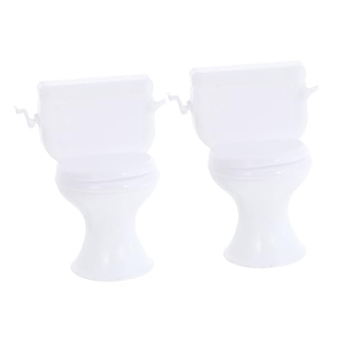 GARIOUANS 2 Stück Miniatur Toilette Puppenhaus Möbel Weiß Langlebiges Mini Badezimmer Modell Dekoratives Mini Ornament als Foto und DIY Requisit für Spielhaus GARIOUANS 2 Stück Miniatur Toilette Puppenhaus Möbel Weiß Langlebiges Mini Badezimmer Modell Dekoratives Mini Ornament als Foto und DIY Requisit für Spielhaus von GARIOUANS