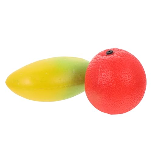GARIOUANS 2 Stück Musikalisches Obst Shaker Teilig Simulierter Früchtesound Langlebiges Kindermusikinstrument Kognitives Lernspielzeug Attraktives Design Mango und Orange von GARIOUANS