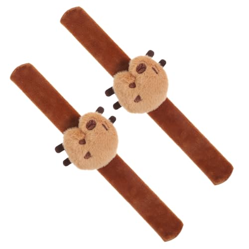GARIOUANS 2 Stück Plüsch Tier Slap Armband Weiches Kuschelarmband Kindergeburtstag Party Hautfreundlich Lustiges Cartoon für Mädchen und Jungen von GARIOUANS