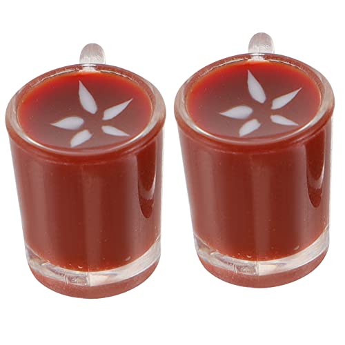 GARIOUANS 2 Stück Puppenkaffeetassenmodell Puppenhaus-miniaturbecher Miniatur -szenenzubehör Puppenhaus-minitasse Winzige Tassen Mini-kaffeetasse Mini -teetassen Mini-teetasse Harz Hellbraun von GARIOUANS