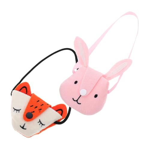 GARIOUANS 2 Stück Puppentasche Mini-Haustaschen-Dekore Kawaii Zubehör für Puppe Puppenhauszubehör Puppenhaus-Fotografie-Requisiten Umhängetasche für Puppen Plüsch- und Karostoffe von GARIOUANS