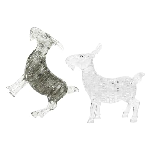 GARIOUANS 2 Stück Puzzle Ziegenfigur Teilig Transparent und Dekorative Tischstatue mit Künstlerischem Design Feine Handwerkskunst für Wohn und Bürodekoration zu Weihnachten und Besonderen von GARIOUANS