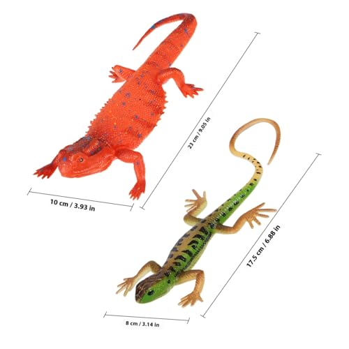 GARIOUANS 2 Stück Realistische Echsen Figuren aus TPR Material Detailgetreue Tiermodelle als Deko Lernhilfe und Streich Accessoire Vielseitig Verwendbar für Ab Jahren und Sammler von GARIOUANS