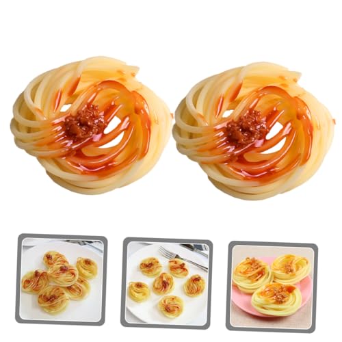 GARIOUANS 2 Stück Realistische Fake Pasta Deko Modell Fleischsoße Spaghetti Lebensmittelattrappe für Restaurant Küchen Dekoration Fotorequisit Spielküche Kinderküche GARIOUANS 2 Stück Realistische Fake Pasta Deko Modell Fleischsoße Spaghetti Lebensmittelattrappe für Restaurant Küchen Dekoration Fotorequisit Spielküche Kinderküche von GARIOUANS