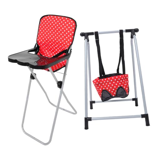 GARIOUANS 2 Stück Rote Hochstuhl und Schaukel für Fantasievolles für Verschiedene Puppen und Möbel Realistisches Design für Authentisches GARIOUANS 2 Stück Rote Hochstuhl und Schaukel für Fantasievolles für Verschiedene Puppen und Möbel Realistisches Design für Authentisches von GARIOUANS