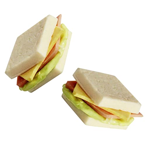 GARIOUANS 2stücke Miniatur Sandwiches Modelle Für Puppenhaus Dekoration Kreative Snacks Für Spielzeug Küche Zubehör Für Rollenspiele Und Mikro-szenen von GARIOUANS