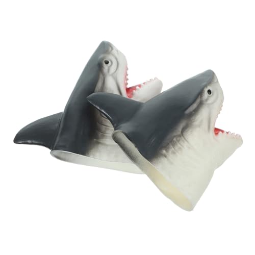 GARIOUANS 2 Stück Shark Handpuppen aus Umweltfreundlichem Material Realistische Tier Handspielzeuge mit Beweglichem Mund Kindgerechtes Puppentheater für Spielerisches Lernen und Motorische von GARIOUANS
