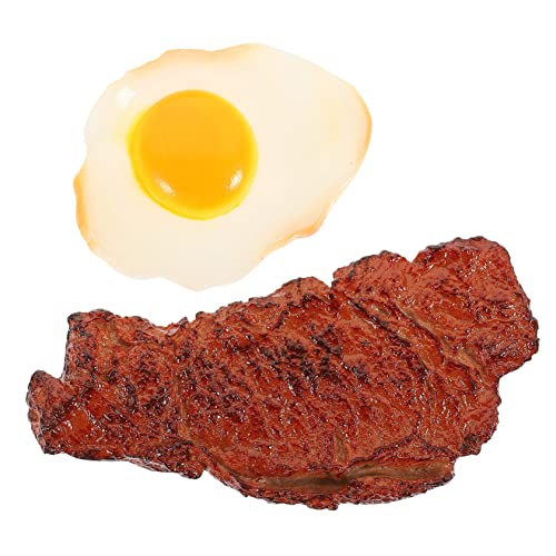 GARIOUANS 2 Stück Steak pochiertes Eiermodell Fotografie Steakmodell gefälschtes Steak-Modell gefälschte Lebensmittel Requisiten für Lebensmittelpräsentationen Fake Food für die Küche PVC GARIOUANS 2 Stück Steak pochiertes Eiermodell Fotografie Steakmodell gefälschtes Steak-Modell gefälschte Lebensmittel Requisiten für Lebensmittelpräsentationen Fake Food für die Küche PVC von GARIOUANS