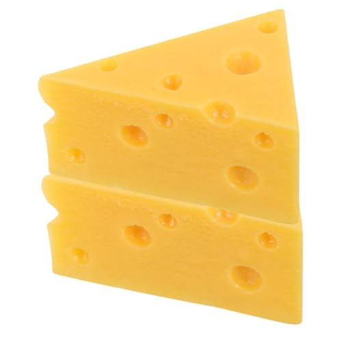 GARIOUANS 2 Stück Teiliges Dreieckiges Käsemodell Realistische Käseattrappe aus Leichtem Material Langlebige Deko für Bäckerei Kuchenpräsentation und DIY Bastelprojekte für Käseliebhaber und von GARIOUANS