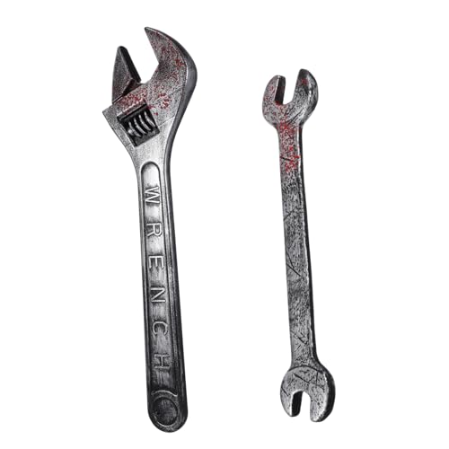GARIOUANS 2 Stück Teiliges Halloween Fake Schraubenschlüssel aus Kunststoff Realistische Blutige Requisite für Gruseldekoration Party Trickspielzeug und Foto Requisit für Spukhaus und GARIOUANS 2 Stück Teiliges Halloween Fake Schraubenschlüssel aus Kunststoff Realistische Blutige Requisite für Gruseldekoration Party Trickspielzeug und Foto Requisit für Spukhaus und von GARIOUANS