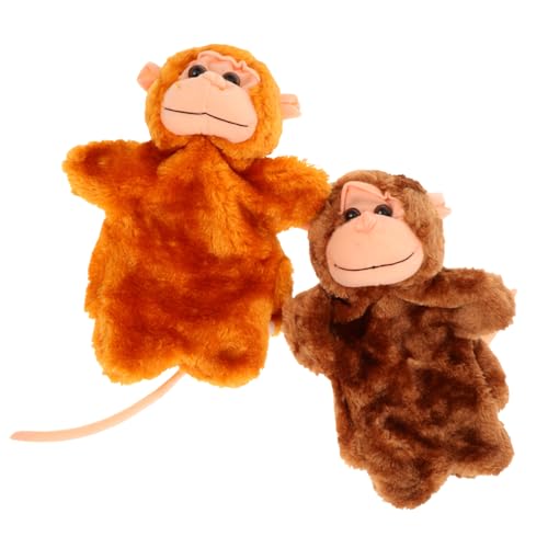GARIOUANS 2 Stück Teiliges Handpuppen AFFE aus Plüsch Weiche Waschbare Handspielzeug Pädagogische Handpuppe Kreativität und Koordination Dekorative Handpuppe für Spielerisches Lernen von GARIOUANS