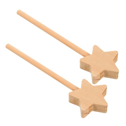 GARIOUANS 2 Stück Teiliges Holz feenstab zum Bemalen DIY Sternform Handgefertigt Kreativ Bastelstäbe für Party Dekoration von GARIOUANS