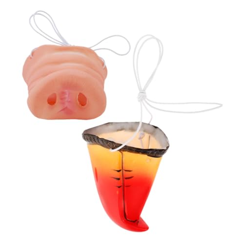 GARIOUANS 2 Stück Teiliges Kostümzubehör Tiernasen aus Realistische Papageienschnabel und Schweinenase Bequemes Leichtes Halloween Cosplay Accessoire für Karneval und Mottopartys von GARIOUANS