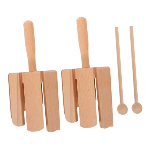 GARIOUANS 2 Stück Teiliges Orff Holz-Instrument Rhythmus Schlägel Montessori Percussion für Kleinkinder Mehrtöniges Lernspielzeug zur Musikalischen Früherziehung von GARIOUANS