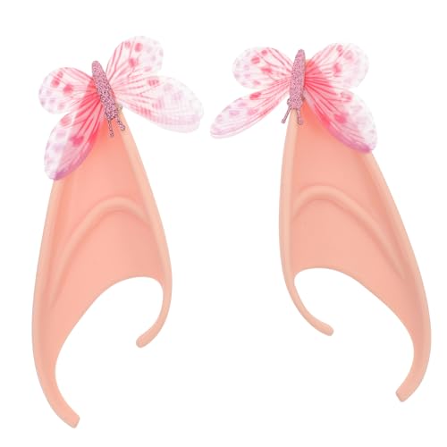 GARIOUANS 2 Stück Teiliges Pinke Schmetterling Elfenohren Cosplay Ohr Accessoires Halloween Party Kostüm Requisiten für Maskerade und Rollenspiele von GARIOUANS
