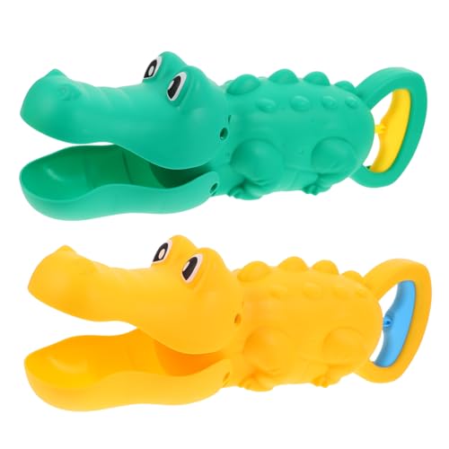 GARIOUANS 2 Stück Teiliges Sandspielzeug Lobster Claw Greifer Sandbagger für Kleinkinder Leichte Kunststoffgrabber in Gelb und Grün Geeignet für Strand und Schnee Fördert Hand Auge von GARIOUANS