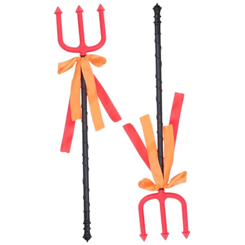 GARIOUANS 2 Stück Teiliges Teufel Requisit Leichter Kunststoff Dreizahn Realistische Details Sicher und Bequem Geeignet für Halloween Kostüm Cosplay Party Erwachsene von GARIOUANS