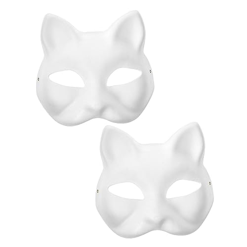 GARIOUANS 2 Stück Weiße Papier Katzenmasken Leere DIY Graffiti Masken für Karneval Maskerade und Kreative Bastelprojekte für Erwachsene GARIOUANS 2 Stück Weiße Papier Katzenmasken Leere DIY Graffiti Masken für Karneval Maskerade und Kreative Bastelprojekte für Erwachsene von GARIOUANS