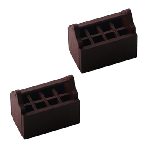 GARIOUANS 2 Stück kleine Werkzeugkiste Mini-Zubehör Bauernmöbel Mini -Toolbox Artikel Miniatures mini werkzeugkoffer dekorative Mini-Werkzeugkiste Fotografie-Requisiten Holz Coffee von GARIOUANS