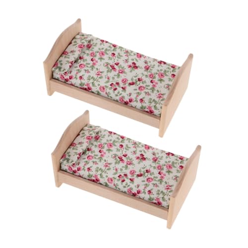 GARIOUANS 2 Stücke Miniatur Puppenhaus Bett aus Unbehandeltem Holz mit Matratze und Kissen DIY Vintage Einzelbett für Puppenhaus Schlafzimmer Möbel Zubehör Detailreiche Miniaturmöbel für GARIOUANS 2 Stücke Miniatur Puppenhaus Bett aus Unbehandeltem Holz mit Matratze und Kissen DIY Vintage Einzelbett für Puppenhaus Schlafzimmer Möbel Zubehör Detailreiche Miniaturmöbel für von GARIOUANS