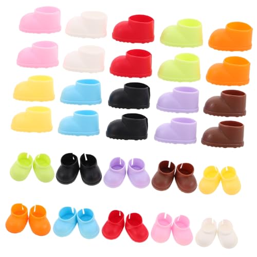 GARIOUANS 20 Paare Mini Puppenstiefel Kunststoff Schuhe für Puppen Vielseitige Mini Stiefel Zubehör für Puppenkostüme und Sammler von GARIOUANS