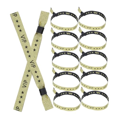 GARIOUANS 20 Stück Goldene Vip Stoff Armbänder für Events Hochwertige Festival Wristbands Schnell Check Gastidentifikation für Konzerte Clubs Hochzeiten von GARIOUANS
