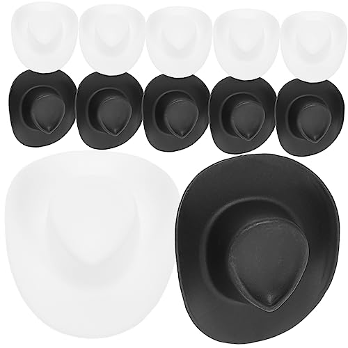 GARIOUANS 20 Stück Mini-Cowboyhut Puppenhüte zum Verschenken winzig Mini-Hüte Miniatursachen Gefühlt Puppenhut Leichtgewichtiger Hut Minihüte für Partys austauschbare kleine Hüte Plastik von GARIOUANS