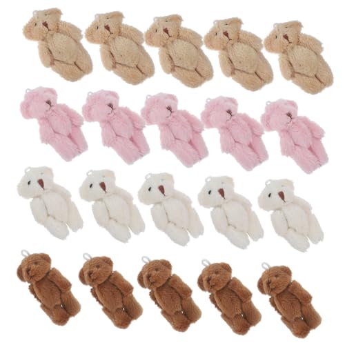 GARIOUANS 20 Stück Mini Plüschbären Leicht Flauschig Kleine Bären zum Basteln Taschenanhänger DIY Deko für Geburtstag Hochzeit Party von GARIOUANS