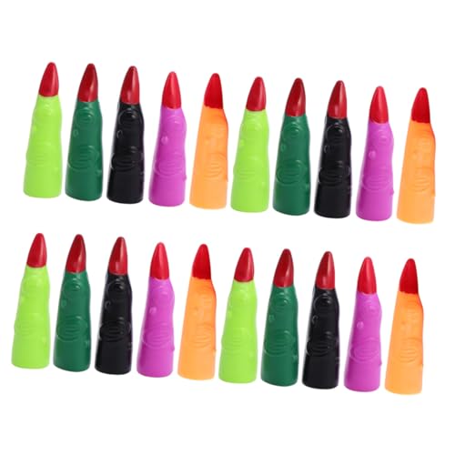 GARIOUANS 20 Stück Teiliges Bunte Halloween Fingerabdeckungen Künstliche Hexenfinger Nägel in Schwarz Orange und Grün für Party Cosplay Rollenspiel und Gruselige Dekoration GARIOUANS 20 Stück Teiliges Bunte Halloween Fingerabdeckungen Künstliche Hexenfinger Nägel in Schwarz Orange und Grün für Party Cosplay Rollenspiel und Gruselige Dekoration von GARIOUANS
