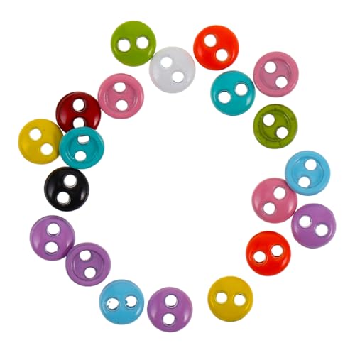 GARIOUANS 20 Stück Teiliges Bunte Mini Puppenknöpfe aus Metalllegierung Ultrasmall Zwei Vielseitig für Puppenkleidung Einfache Befestigung Langlebig für DIY Puppenkleider von GARIOUANS