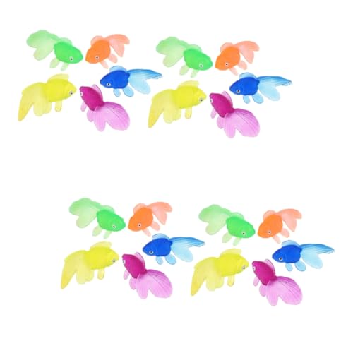 GARIOUANS 20 Stück Teiliges Lebensechte Goldfisch Figuren aus Umweltfreundlichem PVC Bunte Aquarium Dekoration Pädagogisches Kinderspielzeug zur Kognitiven Langlebig und Zufällige Farbe von GARIOUANS