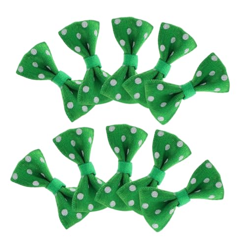 GARIOUANS 20 Stück Teiliges Mini Fliegen Grün Weiß Gepunktet Miniatur Puppenhaus Accessoires Vorgebundene Mini Schleifen für Basteln St Patrick Day Party DIY Schmuck und Spielzeugdekoration von GARIOUANS